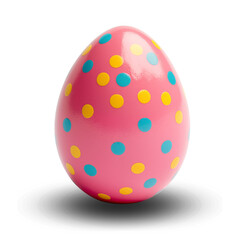 Pink Easter egg on transparent background