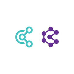 Modern connected letter C logo