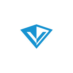 Simple diamond letter V logo
