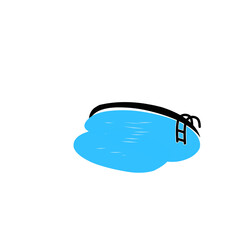 Swimming Pool Vector Illustration 