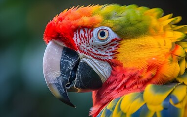 Fototapeta premium Tropical Bird with colorful feathers, known as a Macaw