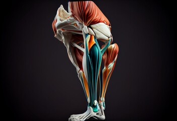 medical accurate illustration of the upper leg muscles. Generative AI