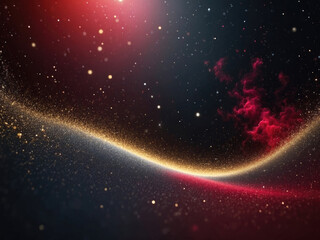 Background with gold and red dust particles