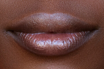 Close up cropped beauty picture of african woman lips