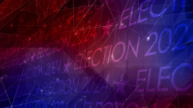 Presidential election 2024 connected lines of politics, election background, and campaign design in typography
