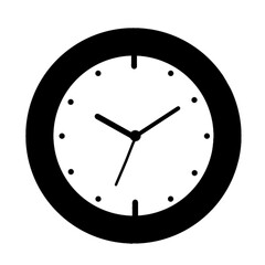 Black and white clock icon