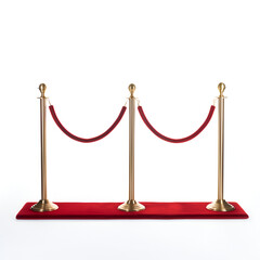 Red carpet  stanchion isolated on white background