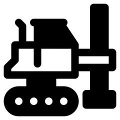 Obraz premium piling truck vector glyph icon