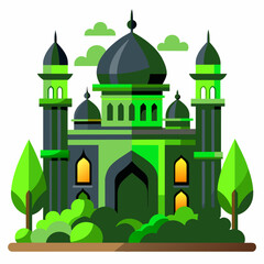 GREEN MOSQUE LOGO CREATED BY GENERATIVE AI