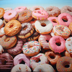 A lot of delicious colorfuk donut