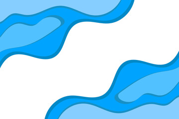 Colorful Blue Wave Lines Pattern On White Background. Minimal Wallpaper. Banner. Frame. Vector Illustration. Technology. Digital. Valentine's Day