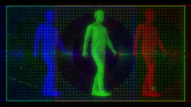 Walking Human Figure RBG Digital Screen