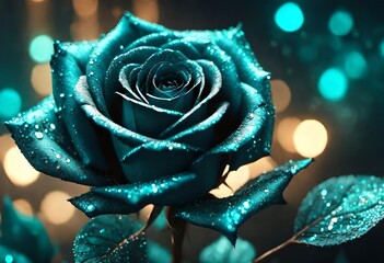 red rose on blue