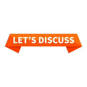 lets discuss Text In Orange Ribbon Rectangle Shape For Message Information Announcement Business Marketing Social Media
