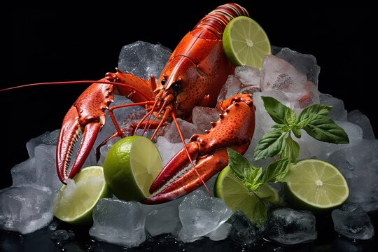 fresh red lobster has a reddish orange color for cooking seafood etc