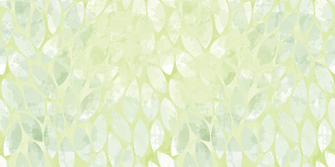 Green leaves seamless vector pattern. Watercolor tea leaf background, textured jungle print.