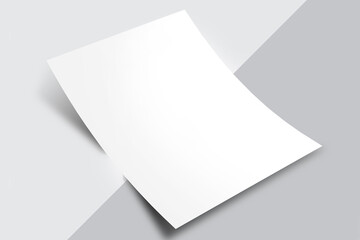 Blank white paper, mockup document