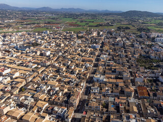 aerial view of the city, Manacor, Mallorca, Balearic Islands, Spain