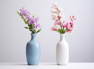 Two Vases Resting on a Table