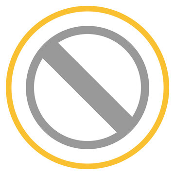 Button grau orange mit Verbot Icon: Geblockt oder Gesperrt