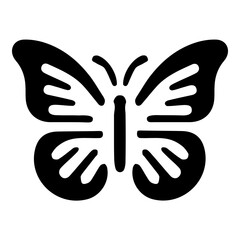 Obraz premium Beautiful Garden Butterfly Black and White Vector Icon: Delicate Insect Graphic for Outdoor Designs