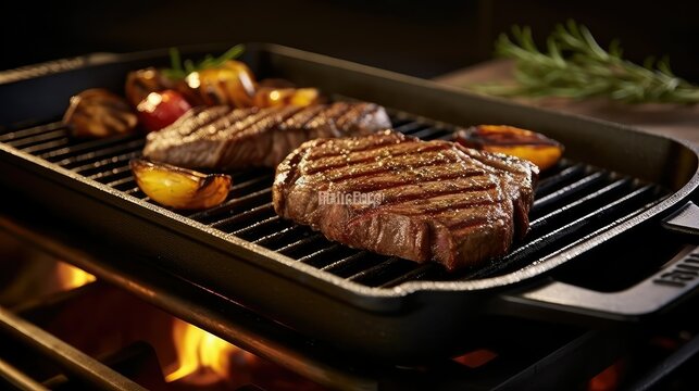 kitchen cast iron grill pan