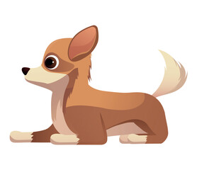 Dog of colorful set. This illustration showcase a colorful cartoon design of a lovable puppy against a clean white background, blending creativity and cuteness. Vector illustration.