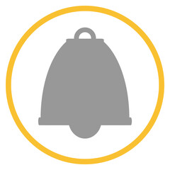 Button grau orange mit Klingel Icon: Ton oder Alarm