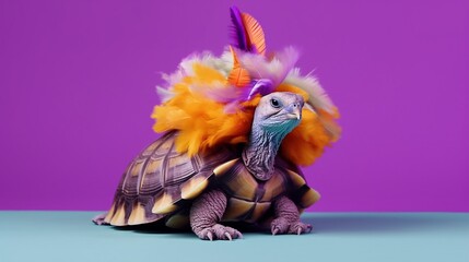 Creative animal concept Turtle tortoise in a group AI generative