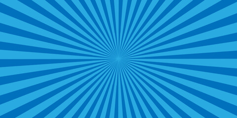 Abstract vector bright blue rays background.