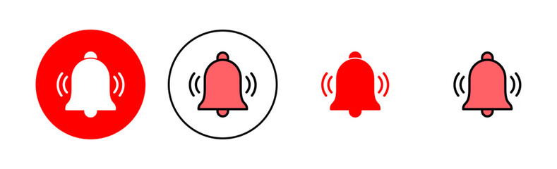 Bell Icon set illustration. Notification sign and symbol for web site design - obrazy, fototapety, plakaty