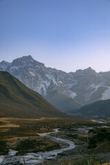 Fototapeta premium Maya Snow Mountain, Wuwei City, Gansu Province-blue sky against the landscape