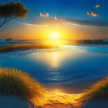 8K sunset on the beach © pungky