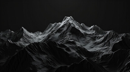 Monochrome Mountain Range - obrazy, fototapety, plakaty