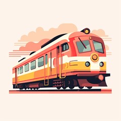Flat Illustration of Train