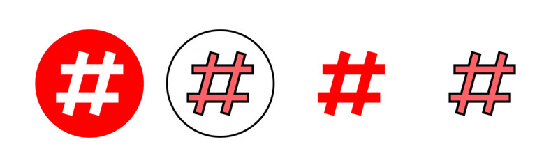 Fototapeta premium Hashtag icon set illustration. hashtag sign and symbol