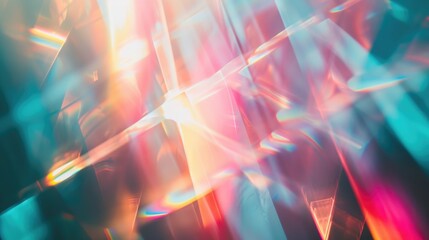 Colorful Prismatic Light Reflections on Abstract Background - obrazy, fototapety, plakaty