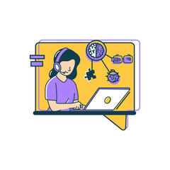 Female Employee - Flat Design