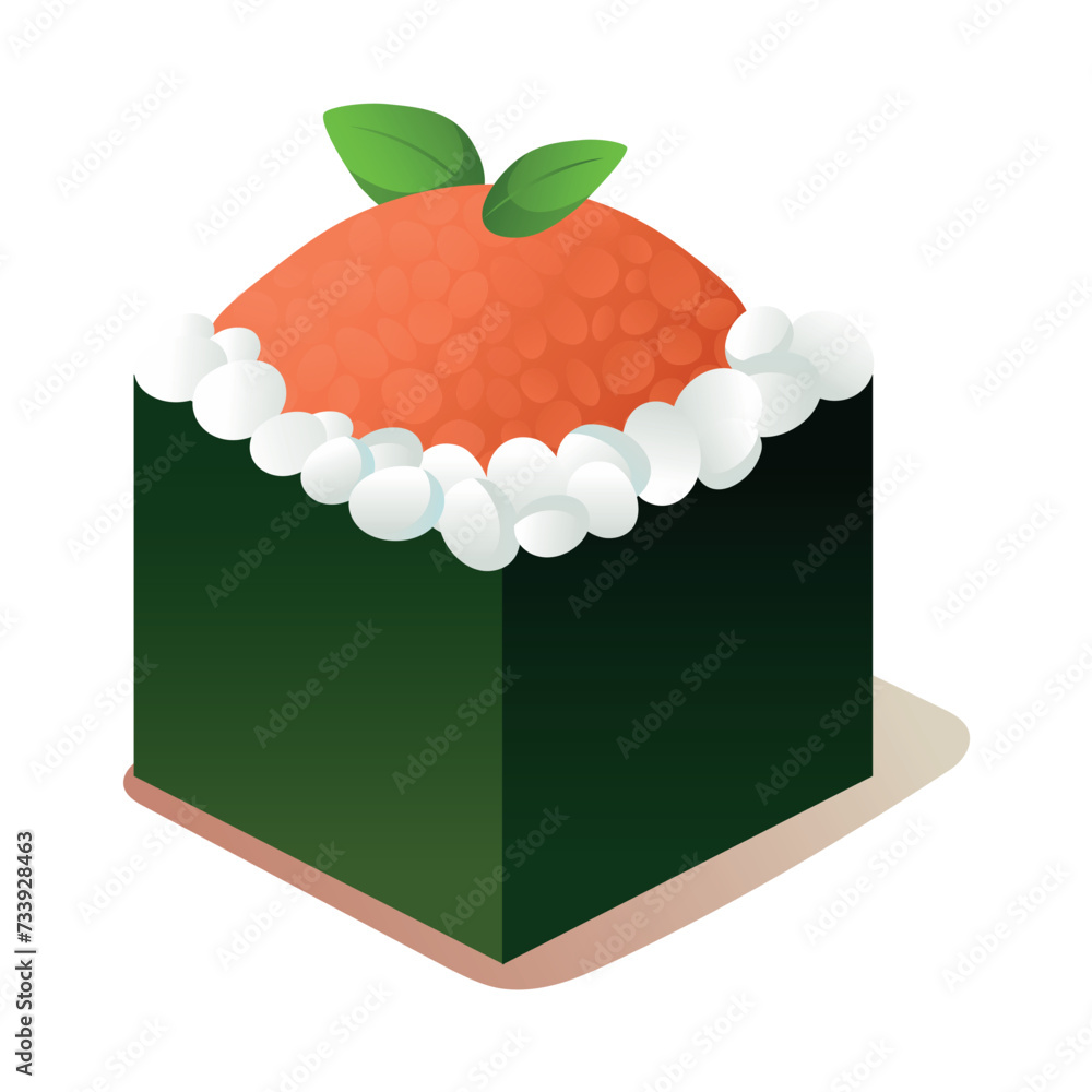 Poster sushi element of colorful set. show3casing of the world of sushi with this captivating cartoon desig