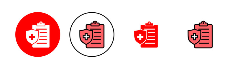 Medical insurance icon set illustration. health insurance sign and symbol