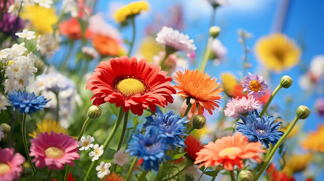 field of flowers   high definition(hd) photographic creative image