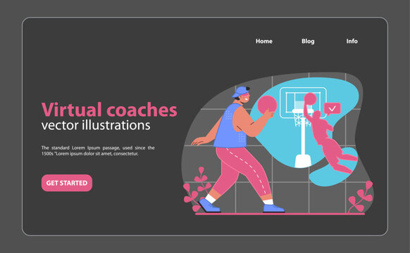 Master your jump shot with guidance from virtual coaches, as our illustration captures the essence of VR training in basketball, blending sport with cutting-edge technology.