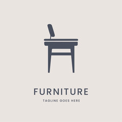 minimalist furniture logo design template