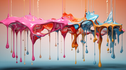  Paint drops colorful art artistic abstract wallpaper Ai generated image