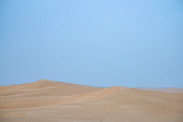 Fototapeta na wymiar Desert Sculpture Park, Minqin County, Wuwei, Gansu Province-Sculptures in the Desert