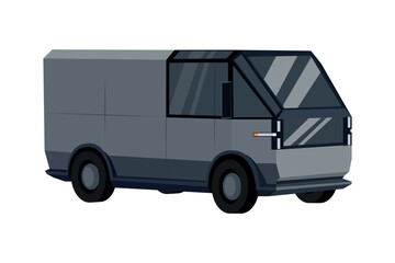 Futuristic delivery van of the future. Vector illustration