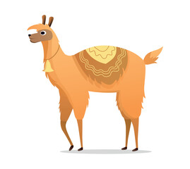 Lama of colorful set. This endearing cartoon design feature a cheerful lama, its playful demeanor brought to life through lines and vivid colors. Vector illustration.
