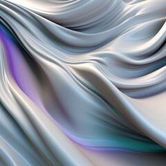 Futuristic Chromatic Waves: Abstract Beauty in Linen and Silk

