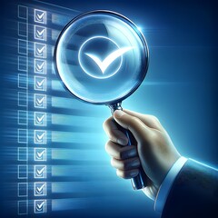 magnifying glass in hand