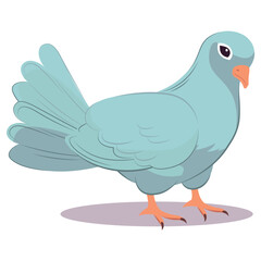 Dove of colorful set. Colorful strokes breathe life into its feathers, creating a dynamic and captivating scene against the clean white backdrop. Vector illustration.